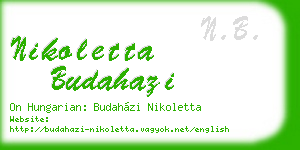 nikoletta budahazi business card