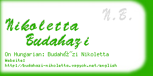 nikoletta budahazi business card